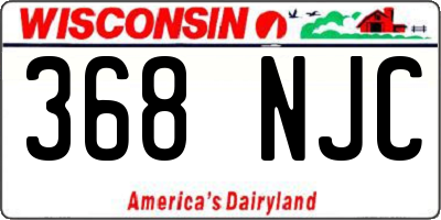 WI license plate 368NJC