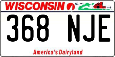 WI license plate 368NJE