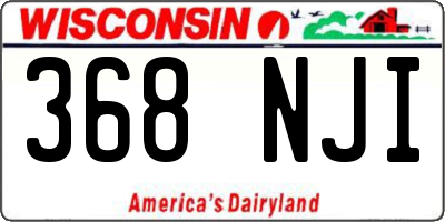 WI license plate 368NJI