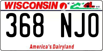 WI license plate 368NJO