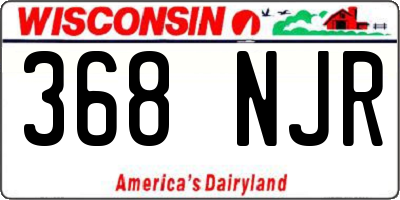 WI license plate 368NJR