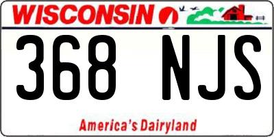 WI license plate 368NJS