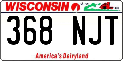 WI license plate 368NJT
