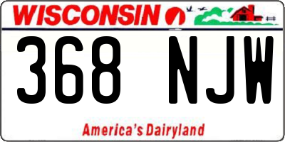 WI license plate 368NJW