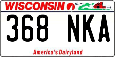 WI license plate 368NKA