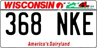 WI license plate 368NKE