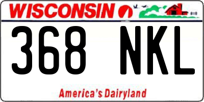 WI license plate 368NKL