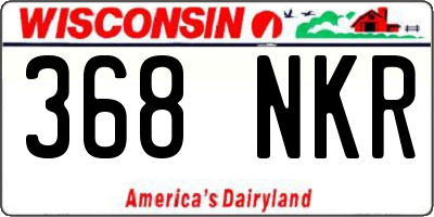 WI license plate 368NKR