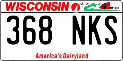 WI license plate 368NKS