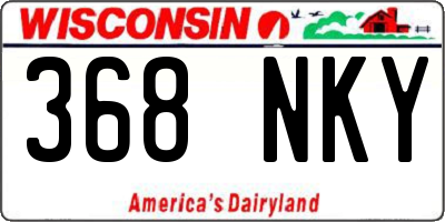WI license plate 368NKY
