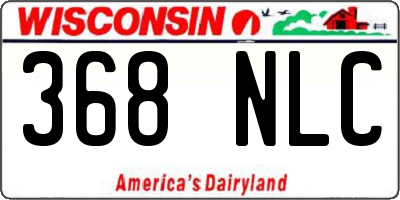 WI license plate 368NLC