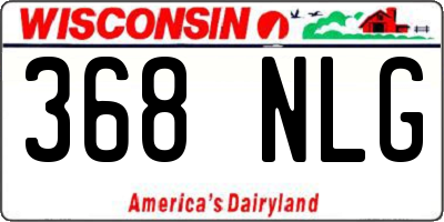 WI license plate 368NLG