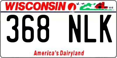 WI license plate 368NLK