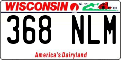 WI license plate 368NLM