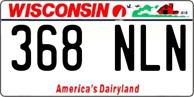 WI license plate 368NLN