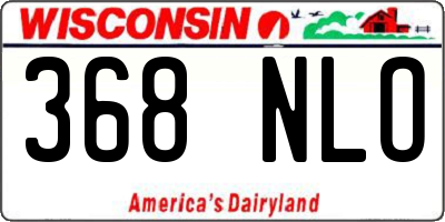 WI license plate 368NLO