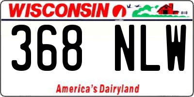 WI license plate 368NLW