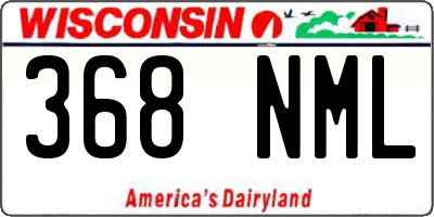 WI license plate 368NML