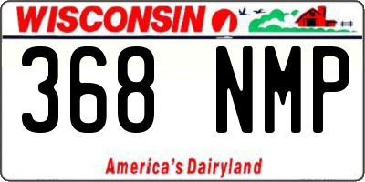 WI license plate 368NMP