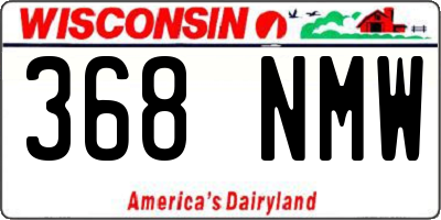 WI license plate 368NMW
