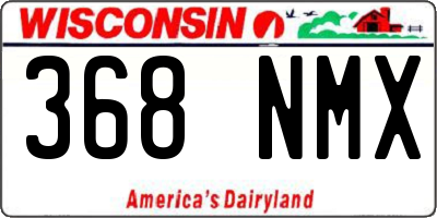 WI license plate 368NMX