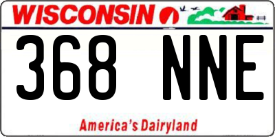 WI license plate 368NNE