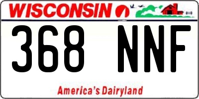 WI license plate 368NNF