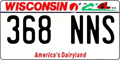 WI license plate 368NNS