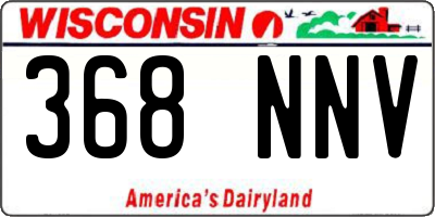 WI license plate 368NNV