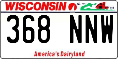 WI license plate 368NNW