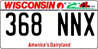 WI license plate 368NNX