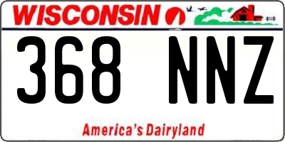 WI license plate 368NNZ