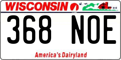 WI license plate 368NOE