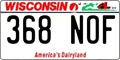 WI license plate 368NOF