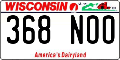 WI license plate 368NOO