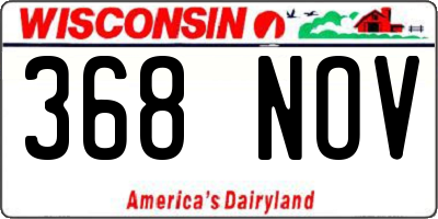 WI license plate 368NOV