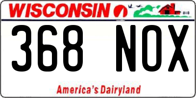 WI license plate 368NOX