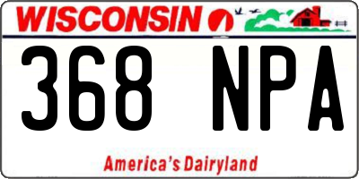 WI license plate 368NPA