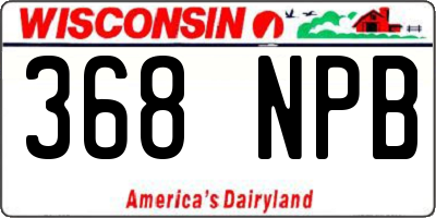 WI license plate 368NPB