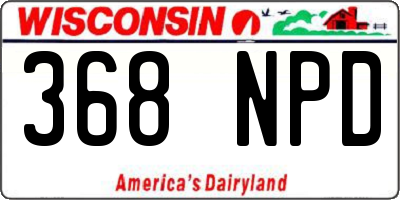 WI license plate 368NPD