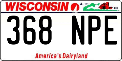 WI license plate 368NPE