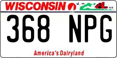 WI license plate 368NPG