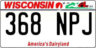 WI license plate 368NPJ