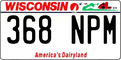 WI license plate 368NPM