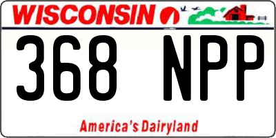 WI license plate 368NPP