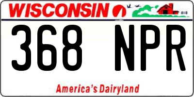 WI license plate 368NPR