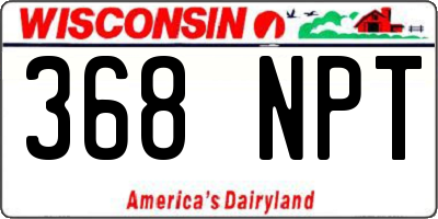 WI license plate 368NPT