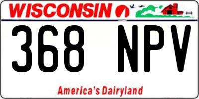 WI license plate 368NPV