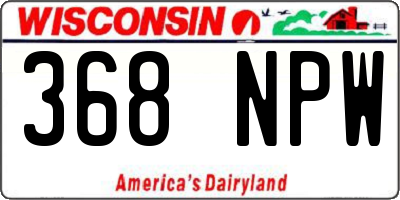 WI license plate 368NPW