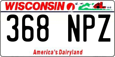 WI license plate 368NPZ